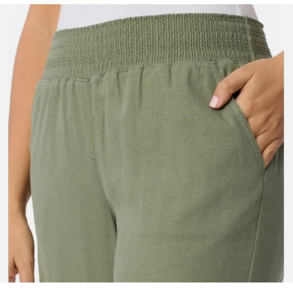 Briggs Women's Linen Blend Pant Green Size S - Picture 4 of 4